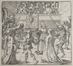maskeli balo by attributed to Albrecht Dürer