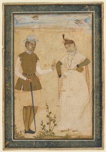 Avrupalı Çift by attributed to Ali Riza, the "Bodleian Painter"