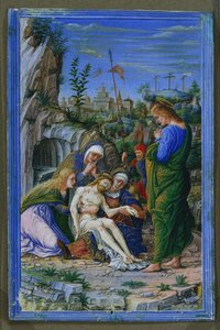 Saatler Kitabından Tek Yaprak: Pieta by attributed to Francesco dai Libri