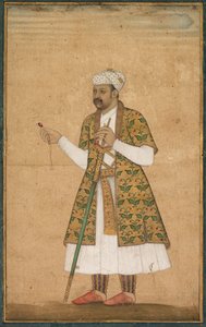 Bir Saraylı, Muhtemelen Khan Alam, Elinde Spinel ve Deccan Kılıcı by attributed to Govardhan
