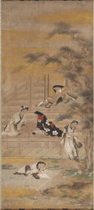 Dört Zevk by attributed to Iwasa Matabei