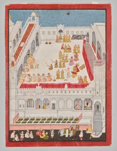 Maharana Jagat Singh Raslila'ya Katılıyor by attributed to Jai Ram