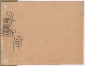 Uzun Şapkalı Adamın Sağ Profili (verso) by attributed to Jean Louis Forain