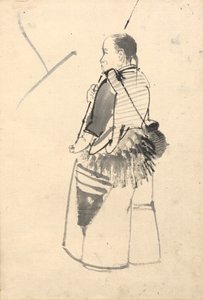 Balıkçı Kostümlü Dansçı by attributed to Kono Bairei