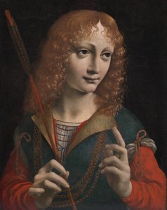 Bir Gençliğin Portresi as Saint Sebastian by attributed to Marco d