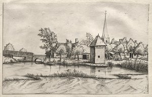 Brabant ve Campine Köylerinden Görünümler: Hendekli Bir Köy by attributed to Master of the Small Landscapes