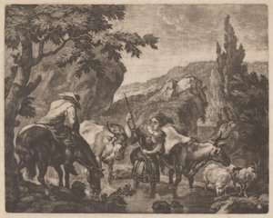 Dere Geçiren Sığır by attributed to Robert Robinson,after Nicolaes Pietersz Berchem