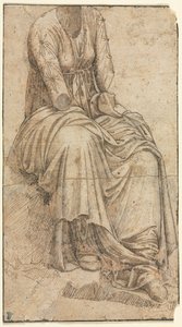 Oturan Bir Kadının Roma Heykeli Kopyası by circle of Domenico Ghirlandaio