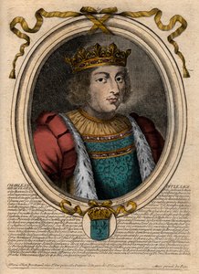 Charles V the Sage (1338 - 1380) - Charles V bilge veya Charles V the Sage, Valois Evi'nden Fransa Kralı - 'Les Augustes Representations de tous les Kings de France'dan Pharamond'dan LouisXIV'e, Paris'ten gravür
