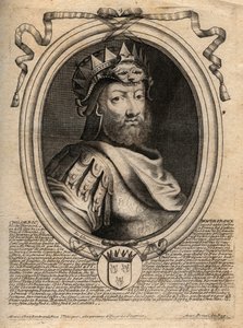 Childeric I, Salians Francs kralı (436-481) - CHILDERIC I King of Salian Franks - 'Les Augustes Representations de tous les Kings de France'dan Pharamond'dan Louis XIV'e, Paris'ten gravür