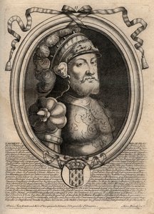 628'den 638'e kadar Frank Kralı Dagobert'in portresi - Dagobert (605-39) Frankların Kralı - 'Les Augustes Temsilleri de tous les Kings de France'dan Pharamond'dan Louis XIV'e', Paris'ten gravür by de Larmessin