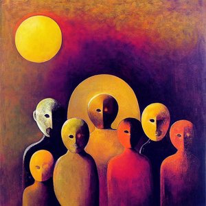 Etkileyici Yüzlerle Soyut Kalabalık, Figüratif Sürrealizm sanatı