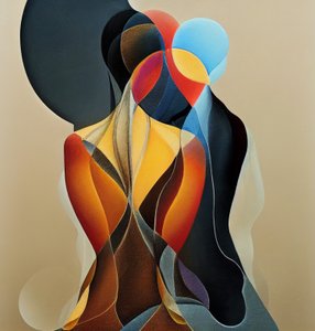 Çağdaş soyut figüratif sanat, talep üzerine duvar sanatı baskısı