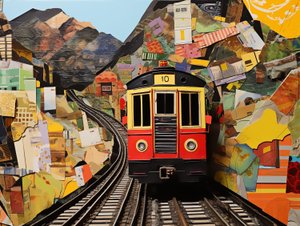 Füniküler tren istasyonu Kolaj Çıkartmaları, Talep üzerine kanvas tablo baskıları