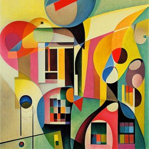 Çok renkli Soyut geometrik şekiller, Kanvas Sanat baskılar