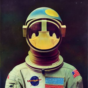 uzayda soyut astronot resmi, çevrimiçi Yazdırılabilir Sanat