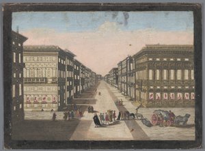 Gezicht op de Strada Nuova te Genua Strada Nuova