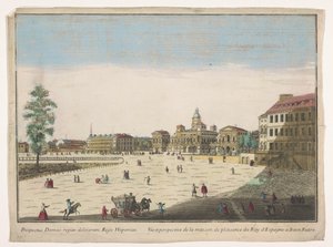 Gezicht op het Buen Retiro Sarayı Madrid Vüe ​​​​et perspektif de la maison de plaisance du roy d