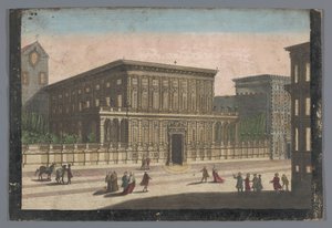 Gezicht op het Palazzo Doria-Tursi te Genua Strada Nuova
