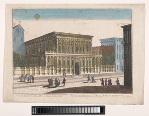 Gezicht op het Palazzo Doria-Tursi te Genua Strada Nuova
