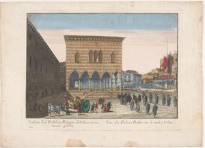 Gezicht op het Stadhuis te Udine Udine Halk Sarayı