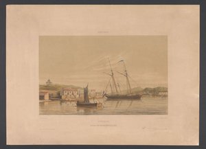 Willemstad Curaçao Limanı. Savaş gemilerinin limandaki yeri (nesne üzerinde başlık) Batı Hint Adaları (nesne üzerinde seri başlığı) Neerland'ın Batı-Hint bölgesinden görünümler (dizi başlığı) by jonkheer Jacob Eduard van Heemskerck
