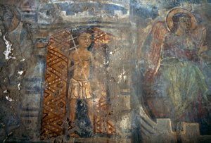 Angel, Plemeniana kilisesinde fresk, Girit, Yunanistan (fotoğraf)