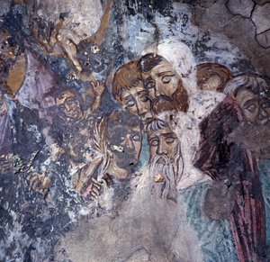 Bir grup erkek, kilisede fresk Kandanos, Girit, Yunanistan (fotoğraf) by Theodore Charles Ange Coquelin