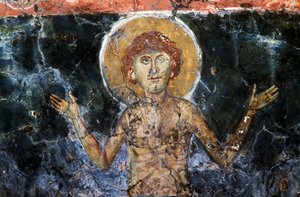 İsa, Agios Georgios Sfakiotis Bizans kilisesindeki fresk, Diavaide, Girit, Yunanistan (fotoğraf) by Unbekannt Unbekannt