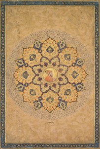 İmparatorun Albümünden (Kevorkian Albümü) Aurangzeb (1618-1707) portresi ile Shamsa (güneş ışığı) by probably by Bichitr