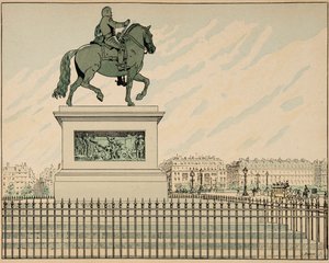 “Le bon roy Henri” kitabından alınan çizim, Jacques Marie Gaston Onfray de Breville dit JOB (1858-1931): Heykel erige Henri IV anısına - Özel koleksiyon by pseudonym for Onfray de Breville Jacques Job