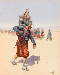 Jacques Marie Gaston Onfroy de Breville dit JOB (1858-1931) - Le Zouzou (Çölde bir keşif gezisinde Zouave), Özel Koleksiyon by pseudonym for Onfray de Breville Jacques Job