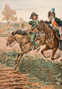 Jacques Marie Gaston Onfroy de Breville dit JOB (1858-1931) - Her zaman Fransız birliklerinin kıyafeti: Germanique Legion (1793) atında Cavalier Vendeen ve pikeur (veya Piconnier), Özel Koleksiyon by pseudonym for Onfray de Breville Jacques Job
