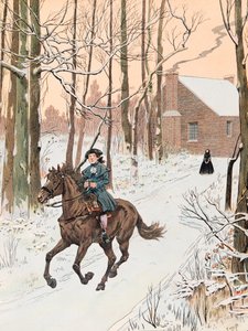Jacques Marie Gaston Onfroy de Breville dit JOB (1858-1931) - Genç George Washington (1732 - 1799), Old Field School, Private Collection için 1740