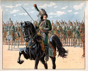Joachim Murat (1767-1815) İtalyan seferi sırasında daha sonra albay. Jacques Marie Gaston Onfray de Breville tarafından yapılan gravür, Job (1858-1931) by pseudonym for Onfray de Breville Jacques Job