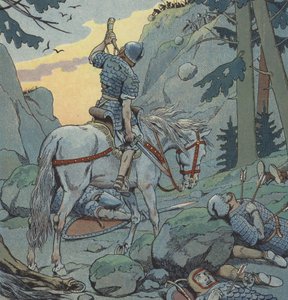 Roland ve Roncevaux (renkli taş) by pseudonym for Onfray de Breville Jacques Job