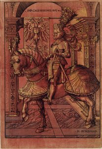 İmparator Maximilian I, at sırtında silahlanmış, 1508