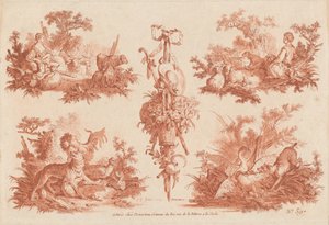 İki Pastoral Vinyet, İki Av Vinyet ve Bir Kupa by the Elder and Jean Baptiste Hüet Gilles Demarteau