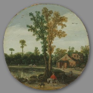 Bir Gölün Yanındaki Yolcular, 1625. by van de Velde Esaias