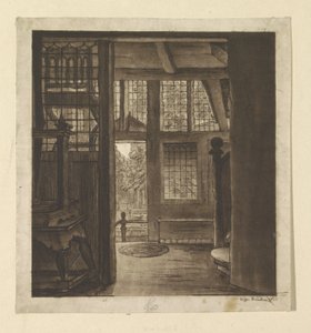 Rembrandt'ın evinin içi by weduwe Dietrich