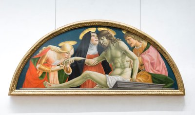 Aziz Mecdelli Meryem, Meryem Ana ve müjdeci Aziz Yuhanna ölü Mesih'in yasını tutuyor by (1374 c.1420) Lorenzo da Sanseverino