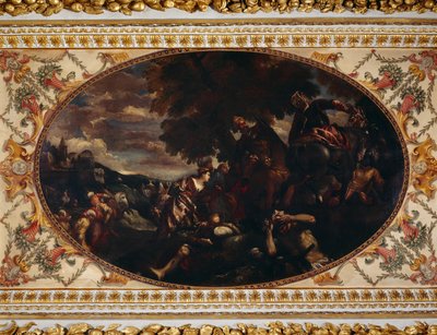 Üsküdar Savunması, Galeri tavanı, Chiswick Evi, Londra (tuval üzerine yağlı boya) by (1528 88) (after) Veronese
