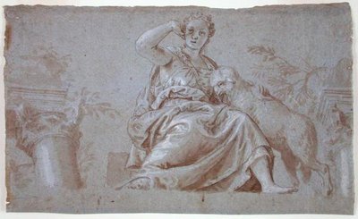 Uysallık (mavi kağıt üzerinde kalem ve kahverengi yıkama ve gövde rengi) by Veronese
