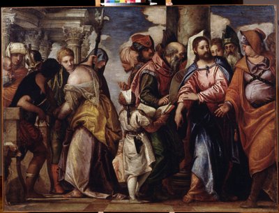 İsa ve zinayla alınan kadın by Veronese