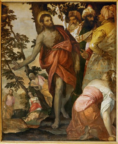Aziz John Baptist vaaz veriyor ... (tuval üzerine resim) by (1528-88) Veronese