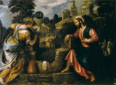 Kuyudaki İsa ve Samiriyeli kadın. Paolo Caliari tarafından yapılan resim, Paolo Veronese (1528-1588), 1580 dedi. Gerçek Monasterio de San Lorenzo de El Escorial. by Veronese