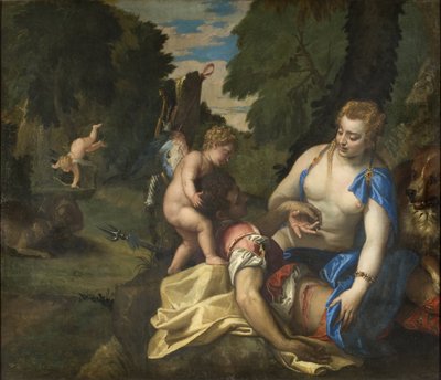Venüs pleurant Adonis - Venüs Yas Adonis, Veronese, Paolo (1528-1588). Tuval üzerine yağlıboya. Ebat : 145x173,5 cm. Ulusal Müze Stockholm by Veronese