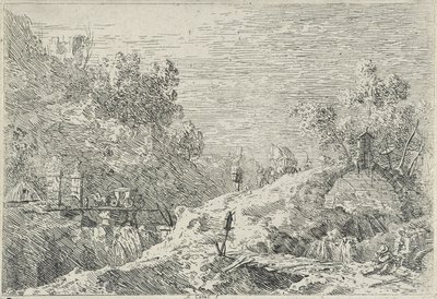 Beş Köprülü Manzaralar, tarihsiz (gravür) by Canaletto