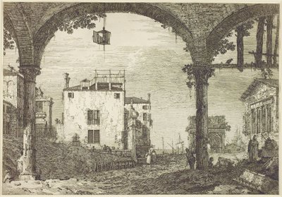 Fener Portico, c.1744 (gravür) by Canaletto