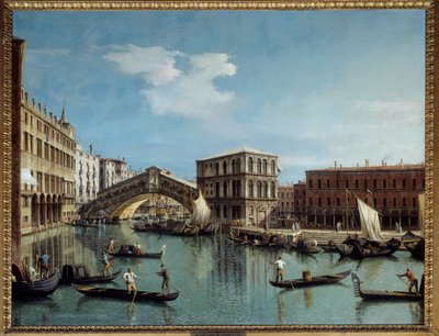 Le pont du Rialto a Venedik Tablosu Antonio Canal Dit Il Canaletto (1697-1768) 18. yüzyıl Güneşi. 1,19x1,54 m - Venedik